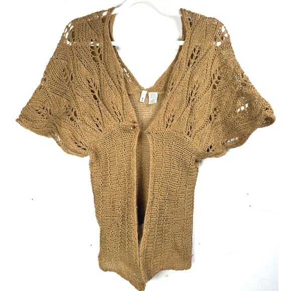 Anthropologie Moth Crochet Knit Alpaca Wool Blend Bohemian Cottagecore Cardigan - Picture 1 of 7